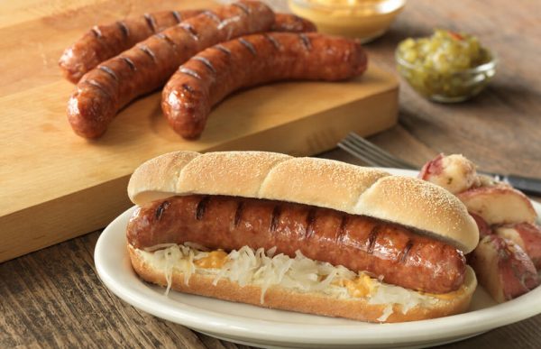 Otto's smoked pork links on plate
