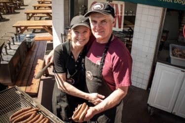 Otto&#039;s Sausage Kitchen at the grill