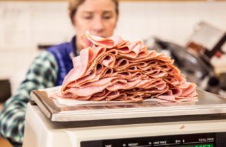 Otto's deli meat on scale